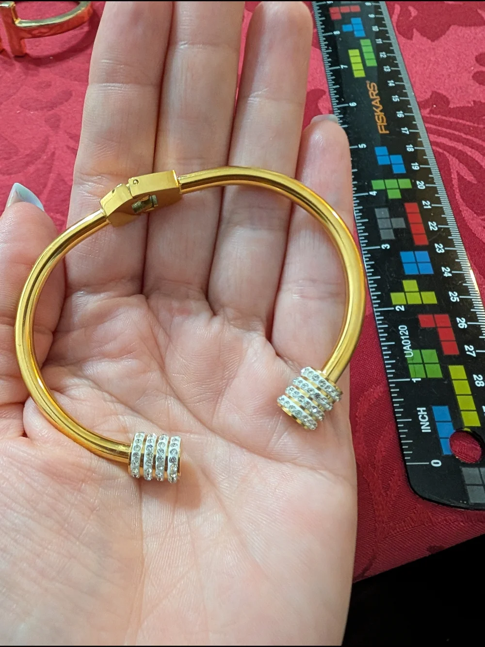 Gold-Tone Color Crystal Cuff Bracelet - Women Jewelry